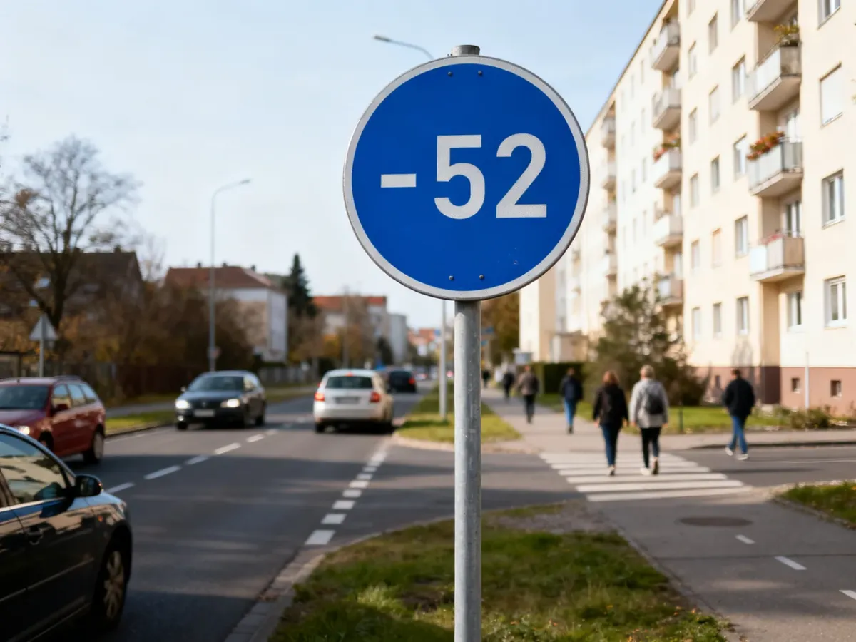 Wjazd do strefy ruchu oznaczony znakiem D-52